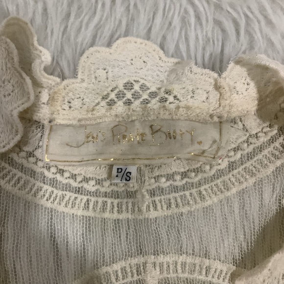 Jens pirate booty women’s cream floral lace boho top size small - Picture 7 of 11